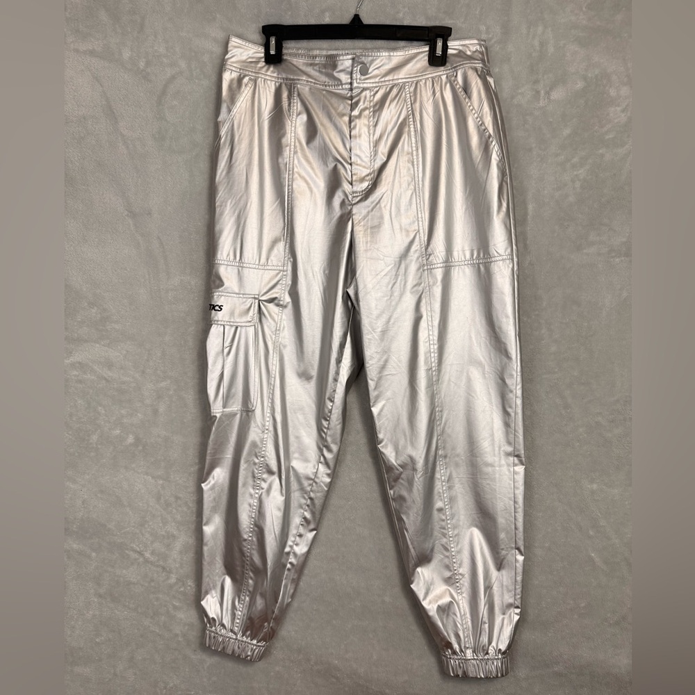 Fabletics Metallic Silver Jogger Track Pants